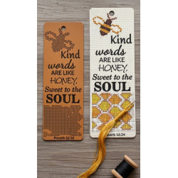 DIY Leather Cross-Stitch Bookmark Kit - Veg-Tan Laser Cut | Proverbs 16:24