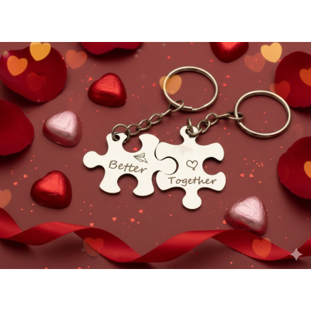Personalized Puzzle Keyring Set | Engraved Gift South Africa