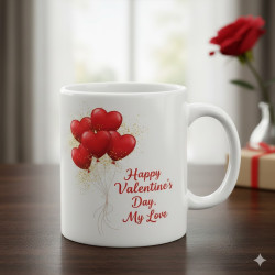 Premium Valentine’s Mug Gift Set | Custom Mug with Laser-Cut Wooden Box