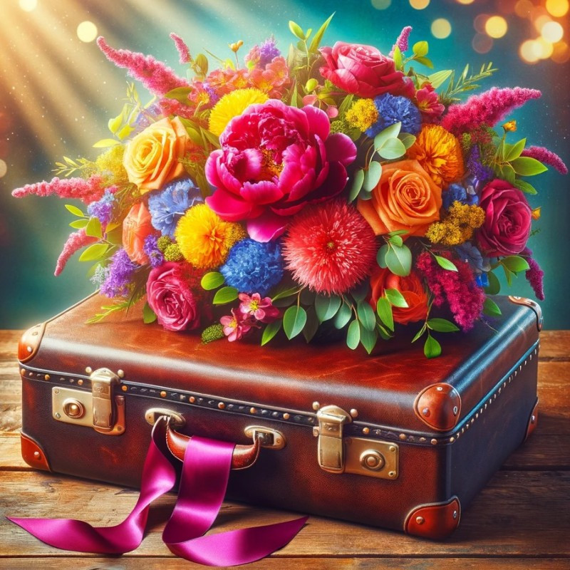 Suitcase flowers Diamond Art Painting | In Stock & Ready to Ship | Diamond Art SA
