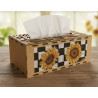 DIY Sunflower Diamond Art Tissue Box Kit - Laser Cut Wood