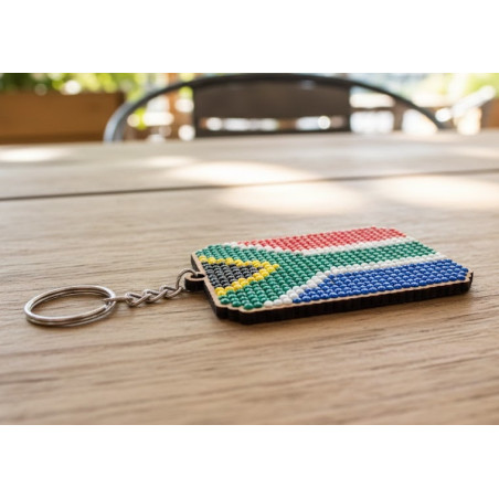 South-African-Flag-Diamond-Dot-Keyring-Wooden.