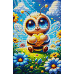 Golden Heart Bee Diamond Painting Kit - 40x60cm Full Drill 5D Mosaic