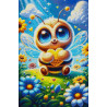 Golden Heart Bee Diamond Painting Kit - 40x60cm Full Drill 5D Mosaic