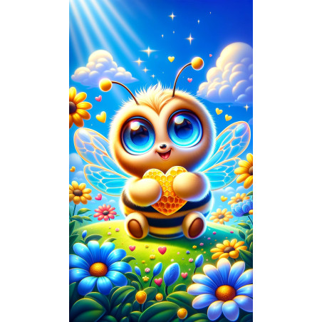 Golden Heart Gaurdian Bee Diamond dot Painting