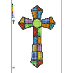 Diamond Painted Wooden Cross | 30x18cm Laser Cut Wall Art