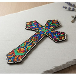Mosaic Wooden Laser cut Cross for Diamond dot Painting