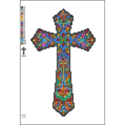Diamond Painted Wooden Cross | 30x18cm Laser Cut Wall Art