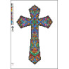 Diamond Painted Wooden Cross | 30x18cm Laser Cut Wall Art