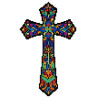 Diamond Painted Wooden Cross | 30x18cm Laser Cut Wall Art