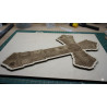 Diamond Painted Wooden Cross | 30x18cm Laser Cut Wall Art