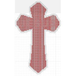 Diamond Painted Wooden Cross | 30x18cm Laser Cut Wall Art