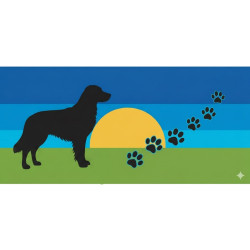 Diamond Art Wooden Tissue Box Cover - Sunset Dog Silhouette | Handcrafted Decor