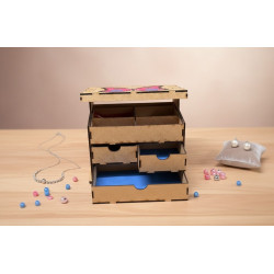 Personalized Butterfly Diamond Art Jewellery Box | Custom Wooden Chest