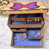 Personalized Butterfly Diamond Art Jewellery Box | Custom Wooden Chest