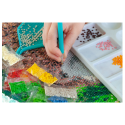 Golden Radiance Floral Diamond Art Kit | 35x35cm Full Drill Still Life