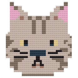 DIY Leather Cross Stitch Keyring Kit – Cat Design | Handmade Veg Tan Leather Craft Kit