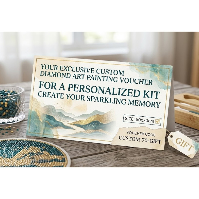 Custom Diamond Art Voucher 50x70cm from Any photo or image