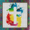 Cute colourful cross 20x20cm diamond art painting for kids and beginners to diamond dot.
