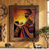 African lady diamond dot painting of 30x40cm