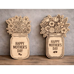 Everlasting Wooden Flower Jar | Mother's Day Laser Cut Decor