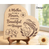 Mother’s Day Engraved Wooden Heart Plaque (20cm) – 5 Custom Designs