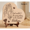 Mother’s Day Engraved Wooden Heart Plaque (20cm) – 5 Custom Designs