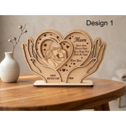 Personalized Motherhood Wooden Plaque – Custom Engraved Name & Date Mother's Day Gift