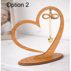 Personalized Wooden Heart Jewellery Stand - Best Mum Ever Gift