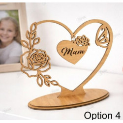 Personalized Wooden Heart Jewellery Stand - Best Mum Ever Gift