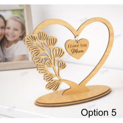 Personalized Wooden Heart Jewellery Stand - Best Mum Ever Gift