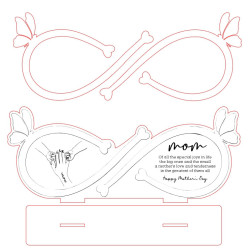 Personalized Infinity Sign for Mom - Custom Hand Engraved Wood Gift