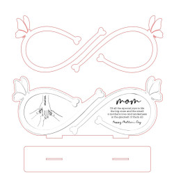 Personalized Infinity Sign for Mom - Custom Hand Engraved Wood Gift