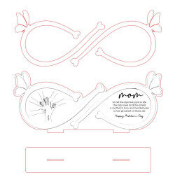 Personalized Infinity Sign for Mom - Custom Hand Engraved Wood Gift