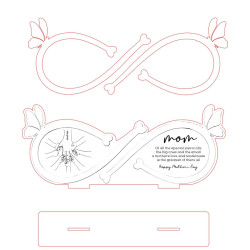 Personalized Infinity Sign for Mom - Custom Hand Engraved Wood Gift