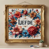 Full drill diamond art painting of Liefde with flowers for Mothers Day gift