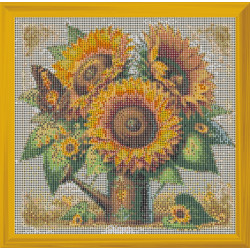 Sunflower & Butterfly Framed Diamond Art Kit (43x43cm) – Ready to Hang