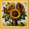 Sunflower and butterfly diamond art painting on wooden frame