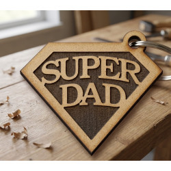 Custom Wooden Father's Day Keyrings | Laser-Cut MDF Dad Gifts