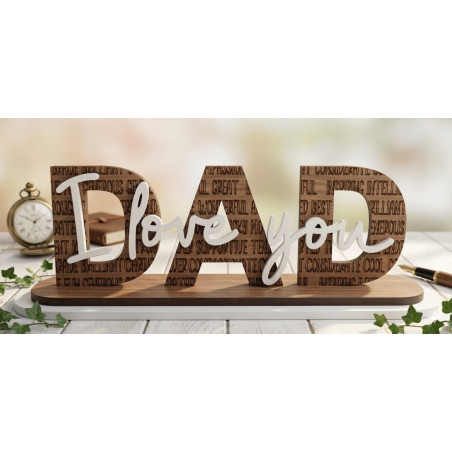 Custom Desktop Father’s Day Word Art Sign, Dad I love you sign