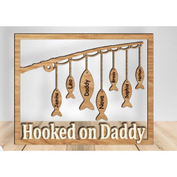 Custom Hooked on Daddy Fishing Frame | Personalized Father's Day Gift