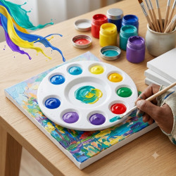 Paint & Sip Acrylic Mixing Palette | Reusable 10-Well