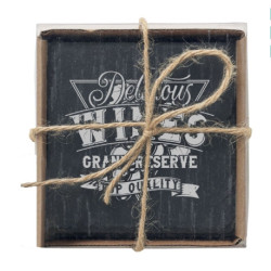 custom laser-engraved slate coasters – beautifully presented in a stylish gift box.