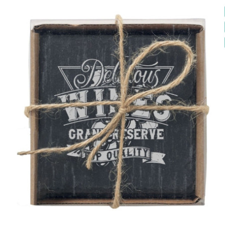 custom laser-engraved slate coasters – beautifully presented in a stylish gift box.