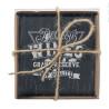 custom laser-engraved slate coasters – beautifully presented in a stylish gift box.