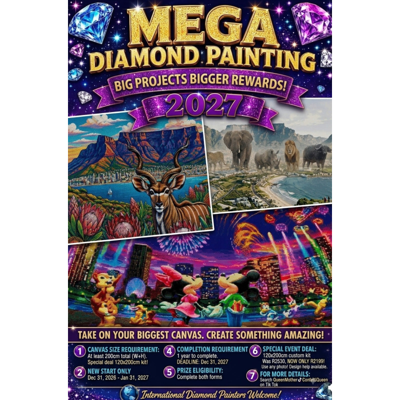 120x200cm Custom Diamond Painting Kit – Mega Challenge Special R2199