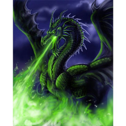 Emerald Fire Dragon Diamond Painting Kit (40 x 55 cm)
