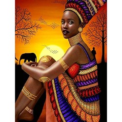 African Lady with elephant